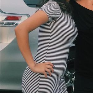 Striped body con dress